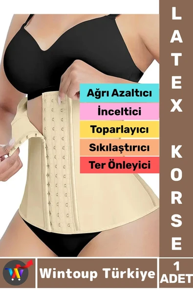 Özel Üretim Vücut Şekillendiren Toparlayan İncelten Ağrı Azaltan Ter Emici Kadın Askısız LATEX KORSE ürün görseli 1
