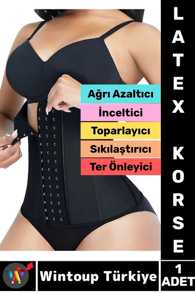 Özel Üretim Vücut Şekillendiren Toparlayan İncelten Ağrı Azaltan Ter Emici Kadın Askısız LATEX KORSE ürün görseli 1