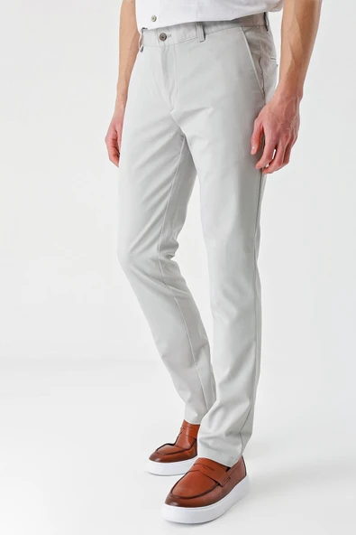 Açık Bej Esnek Yandan Cepli Casual Slim Fit Chino Pantolon 1003240113 ürün görseli 1