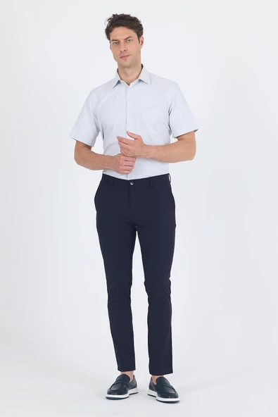 Lacivert Yandan Cepli Casual Slim Fit Pantolon 1003250164 ürün görseli 1