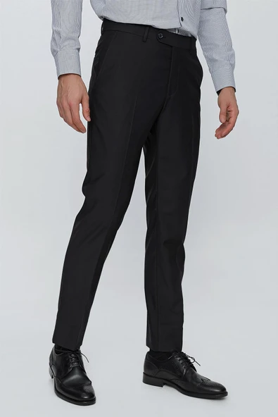 Siyah Esnek Yandan Cepli Slim Fit Classic Pantolon 1003245013 ürün görseli 1