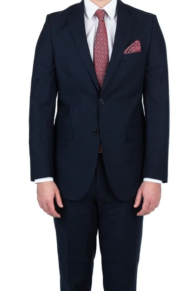 Lacivert Gabardin Mono Yaka Astarlı 4 Drop Comfort Fit Rahat Kesim Takım Elbise 1001220009 ürün görseli 1