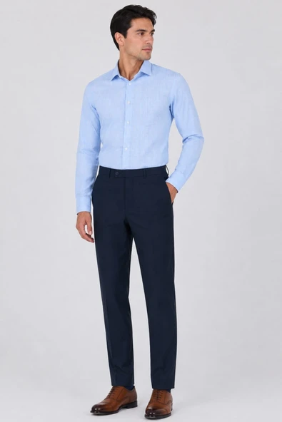 Lacivert Esnek Yandan Cepli Comfort Fit Classic Pantolon 1003250005 ürün görseli 1