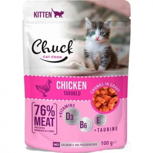 Chuck Yavru Kedi Yaş Mama Tavuklu 100 Gr ürün görseli 1