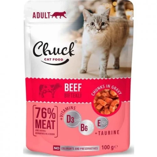 Chuck Kedi Yaş Maması Dana Etli 100 Gr ürün görseli 1