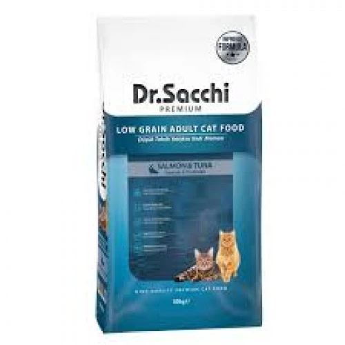 Dr.sacchi Premium Düşük Tahıllı Somonlu Ve Ton Balıklı Yetişkin Kedi Maması (Açık 1Kg.) ürün görseli 1