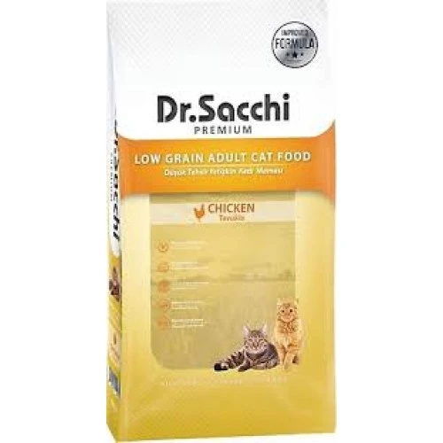 Dr.sacchi Premium Düşük Tahıllı Tavuklu Yetişkin Kedi Maması (Açık 1Kg.) ürün görseli 1