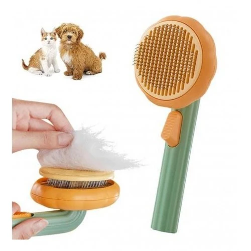 Kabak Tasarım Basmalı Otomatik Temizlenen Kedi Köpek Fırçası Tüy Toplayıcı Tarak ürün görseli 1