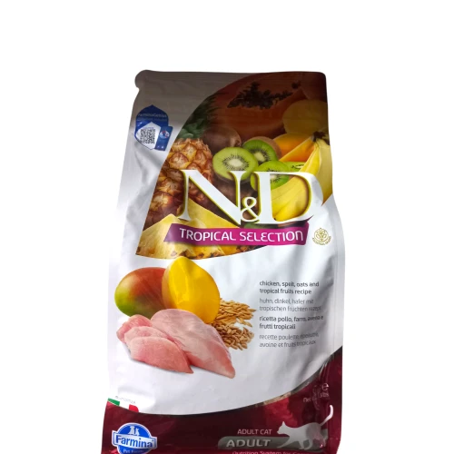 N&D Tropical Selection Tavuklu Ve Tropikal Meyveli Yetişkin Kedi Maması 1,5 Kg ürün görseli 1