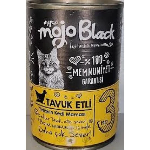 Mojo Black No:3 Tahılsız Tavuk Etli Yetişkin Kedi Konservesi 400Gr (6 ADET) ürün görseli 1
