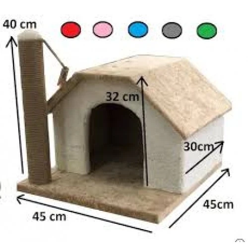 Tek Katlı  Tırmalamalı Kedi Evi ürün görseli 1