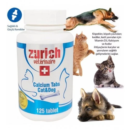 Zurich Calsıum Cat Dog  Tablet 125 Adet ürün görseli 1