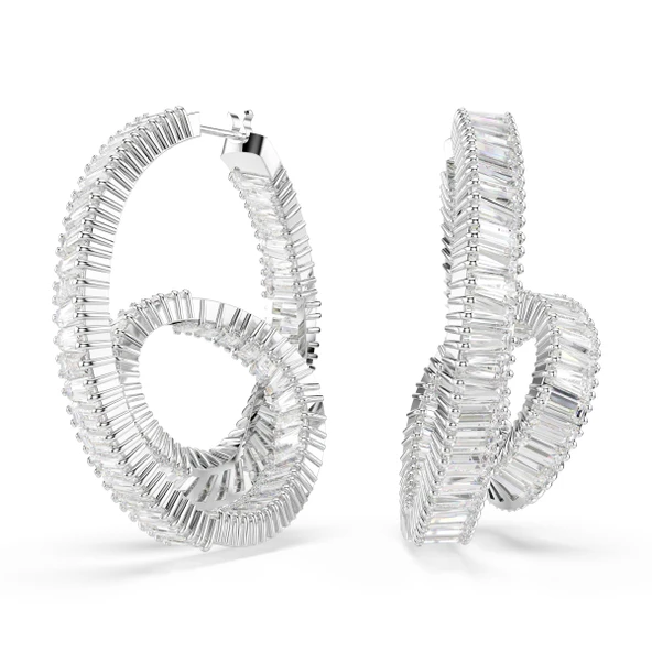 5727113 Swarovski Küpe Matrıx:Pe Hoop Twısted Whı/Rhs ürün görseli 1
