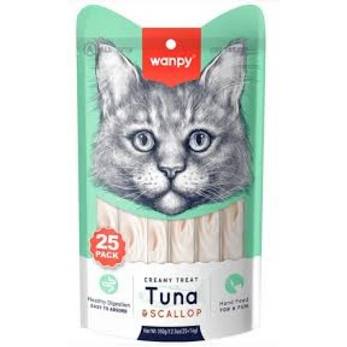 Wanpy Ton Balıklı Ve Deniz Taraklı Sıvı Kedi Ödülü 25x14 gr. ürün görseli 1