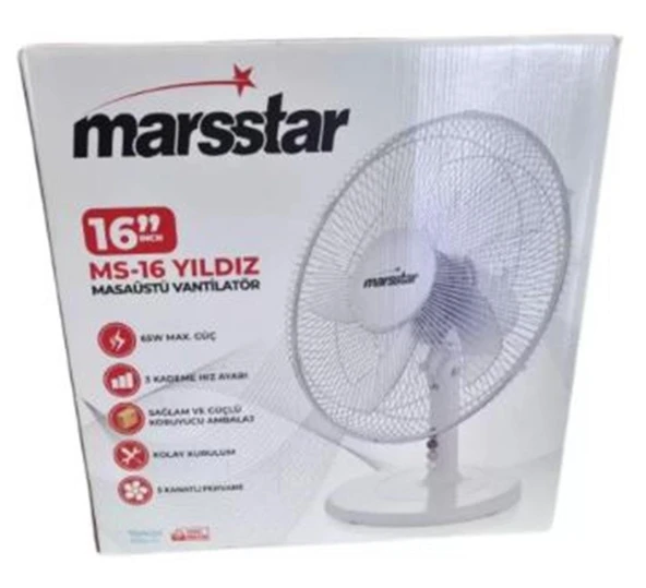 MARSSTAR YILDIZ MASA ÜSTÜ VANTİLATÖR MS-16 ürün görseli 1