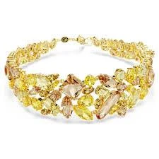 5708713 Gema Choker, Mixed Cuts, Yellow, Gold-Tone Plated ürün görseli 1