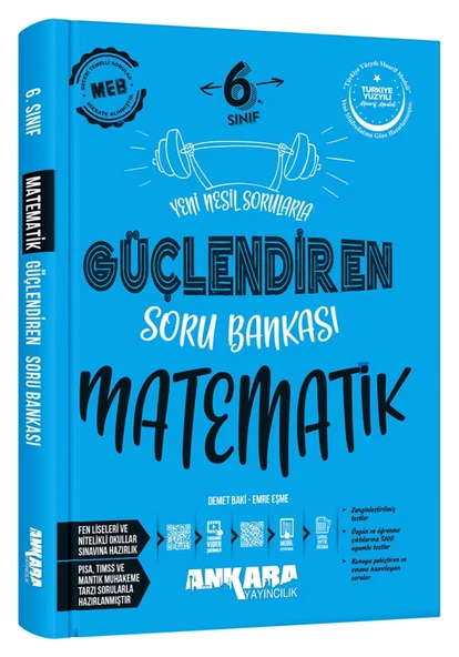 Ankara 2025 6. Sınıf Matematik Güçlendiren Soru Bankası Güncel Müfredat ürün görseli 1