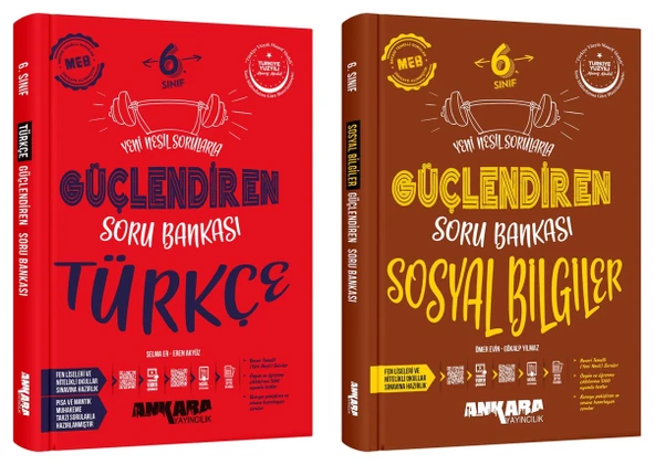 Ankara 2025 6. Sınıf Türkçe + Sosyal Bilgiler Güçlendiren Soru Bankası Seti 2 Kitap Güncel Müfredat ürün görseli 1