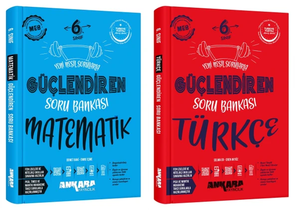 Ankara 2025 6. Sınıf Matematik + Türkçe Güçlendiren Soru Bankası Seti 2 Kitap Güncel Müfredat ürün görseli 1