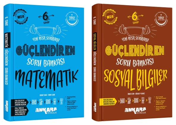 Ankara 2025 6. Sınıf Matematik + Sosyal Bilgiler Güçlendiren Soru Bankası Seti 2 Kitap Güncel Müfredat ürün görseli 1
