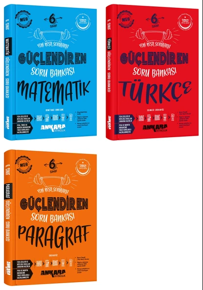 Ankara 2025 6. Sınıf Matematik + Türkçe + Paragraf Güçlendiren Soru Bankası Seti 3 Kitap Güncel Müfredat ürün görseli 1