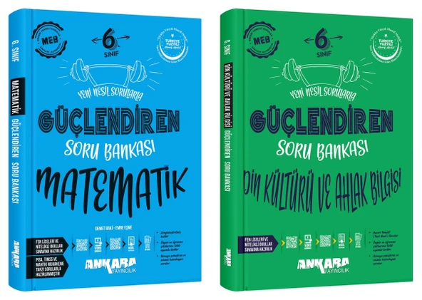 Ankara 2025 6. Sınıf Matematik + Din Kültürü Güçlendiren Soru Bankası Seti 2 Kitap Güncel Müfredat ürün görseli 1