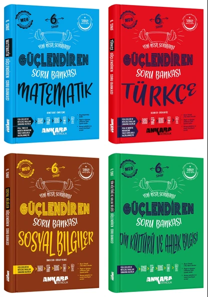 Ankara 2025 6. Sınıf Matematik + Türkçe + Sosyal + Din Kültürü Güçlendiren Soru Seti 4 Kitap Güncel Müfredat ürün görseli 1