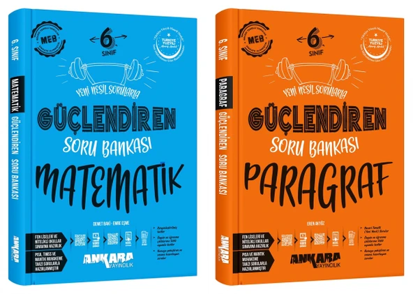 Ankara 2025 6. Sınıf Matematik + Paragraf Güçlendiren Soru Bankası Seti 2 Kitap Güncel Müfredat ürün görseli 1