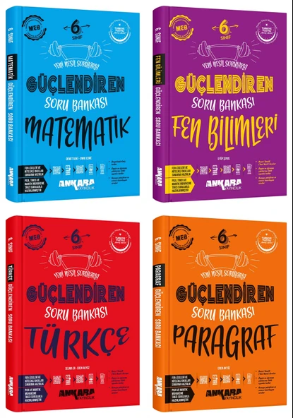 Ankara 2025 6. Sınıf Matematik + Fen Bilgisi + Türkçe + Paragraf Güçlendiren Soru Seti 4 Kitap Güncel Müfredat ürün görseli 1