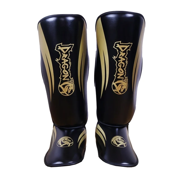 DragonDo 40716-P Kaval Ayak Koruyucu Siyah Gold Kick Boks Kaval Koruyucu ürün görseli 1