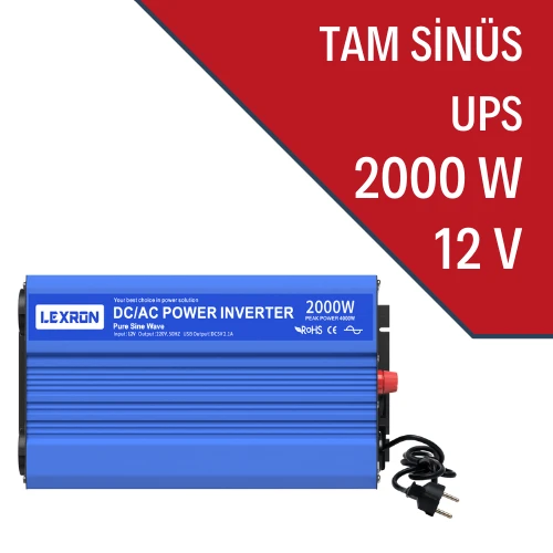 LEXRON 2000W-12V TAM SİNÜS İNVERTER (UPS) ürün görseli 1