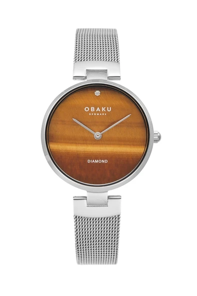 Obaku Denmark V256LHCNMC-DTED Quartz Hasır Gri Kahverengi  Kadran 32 mm Kadın Kol Saati ürün görseli 1