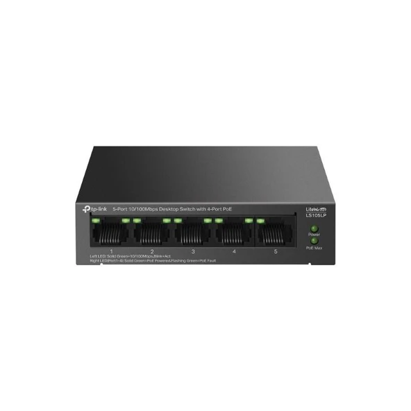 Tp-Link LS105LP 4 Port Poe+ 10/100 Mbps Switch Metal Kasa ürün görseli 1
