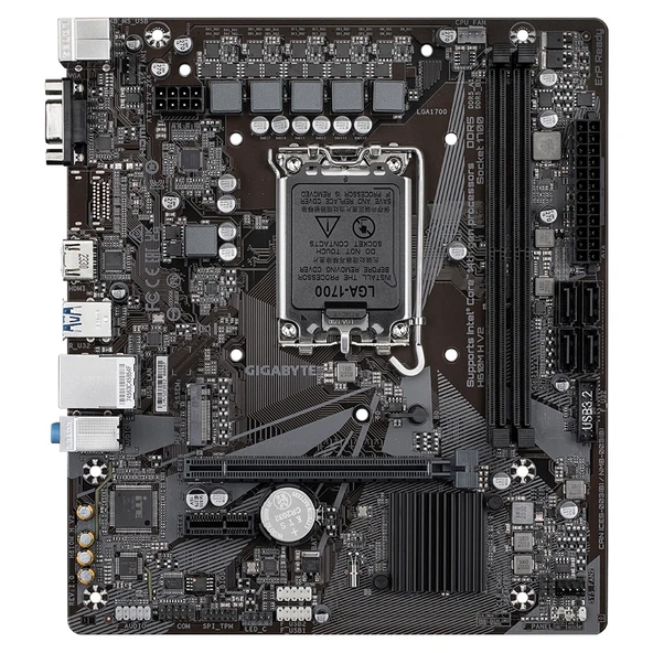 GIGABYTE H610M H V2 DDR5 5600Mhz(OC) HDMI M.2 mATX 1700p ürün görseli 1