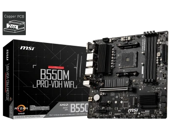 MSI B550M PRO-VDH WIFI DDR4 4400(OC) HDMI MATX AM4 ürün görseli 1