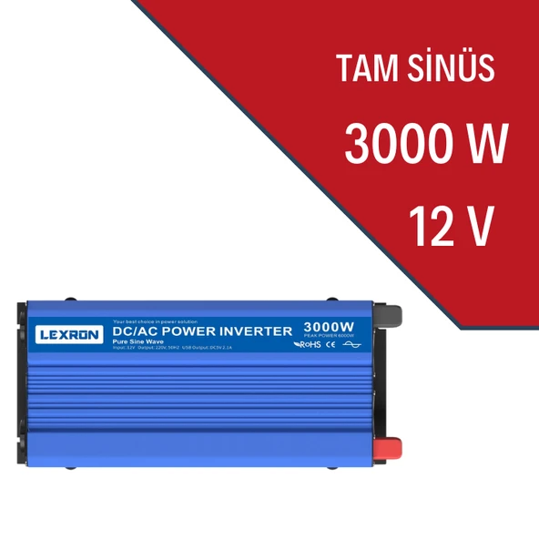 LEXRON 3000W-12V TAM SİNÜS İNVERTER ürün görseli 1