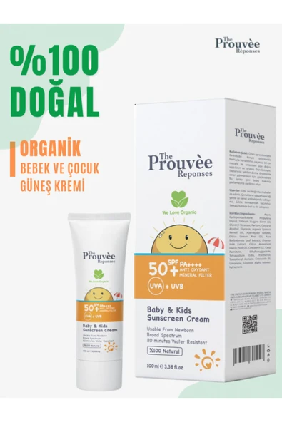 THE PROUVEE REPONSES 50 SPF BEBEK ÇOCUK GÜNEŞ KREMİ 100ML ürün görseli 1