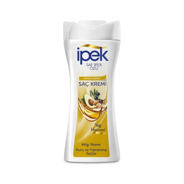 İpek Saf İpek Özü Onarıcı Bakım Saç Kremi Yağ Hazinesi Kolay Tarama Kuru ve Yıpranmış Saçlar 480 ml ürün görseli 1