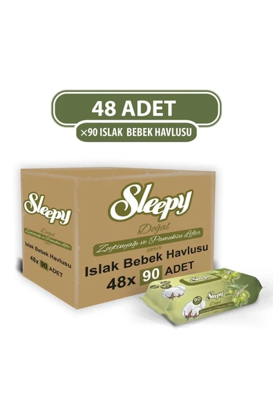Sleepy Zeytinyağlı Islak Havlu 48x90 (4320 Yaprak) ürün görseli 1