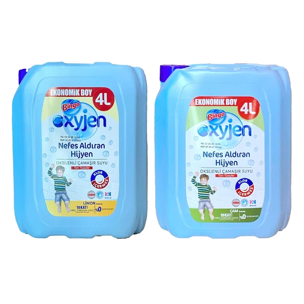 Bingo Oksijenli Çamaşır Suyu 4 lt Çam ve Limon 2 li ürün görseli 1