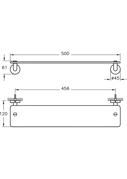 VitrA Minimax A44776 Etajer Krom - Resim 2
