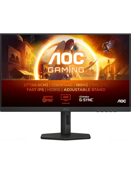 Aoc 27" Q27G4XF 0.5ms 180Hz HDMI,DisplayPort Adaptive Sync G-Sync Fast IPS 2K Gaming Monitör ürün görseli 1