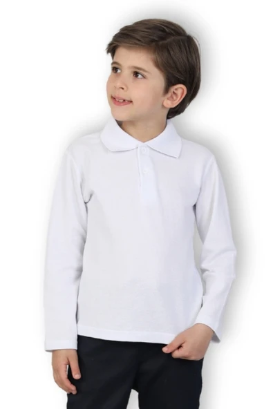 Erkek Çocuk %100 Pamuk Okul Tarz Uzun Kol T-Shirt 5-17 Yaş 12274 ürün görseli 1