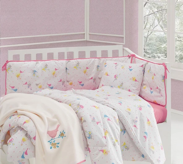 La Notte Ranforce Bebe Nevresim Takımı Lola Pembe ürün görseli 1