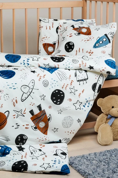 Cotton Collection %100 Pamuk Bebek Nevresim Takımı Space ürün görseli 1