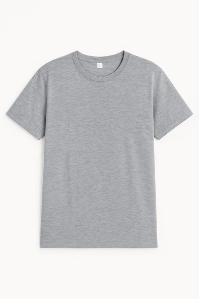 Bisiklet Yaka Basic Tişört - Resim 3
