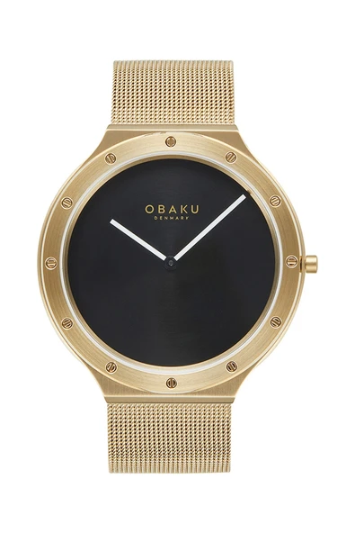 Obaku Denmark V285GXGBMG Quartz Hasır Altın Rengi Siyah Kadran 42 mm Erkek Kol Saati ürün görseli 1