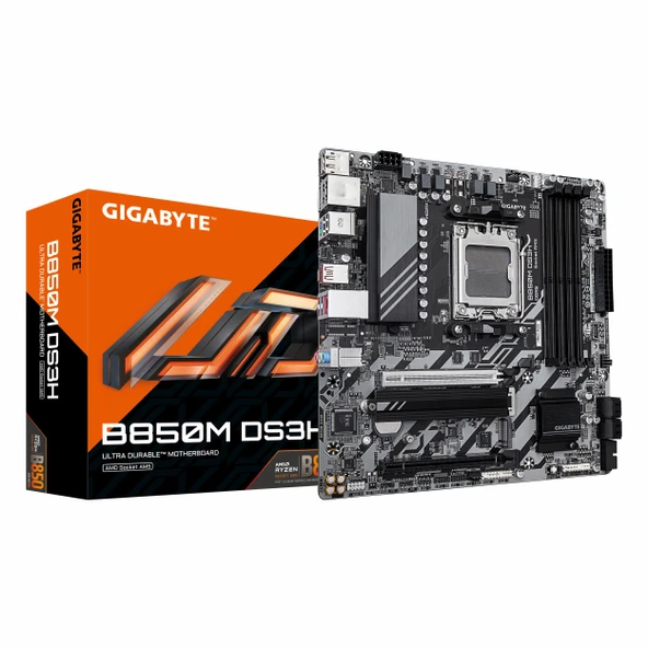 Gigabyte B850M DS3H DDR5 (8200MHz)OC M.2 HDMI/DP/USB-C PCIe 5.0 AM5 mATX Anakart ürün görseli 1