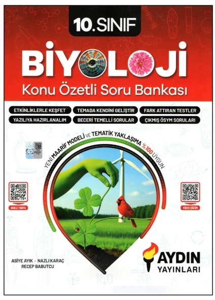 Aydın 10. Sınıf Biyoloji Konu Özetli Soru Bankası ürün görseli 1