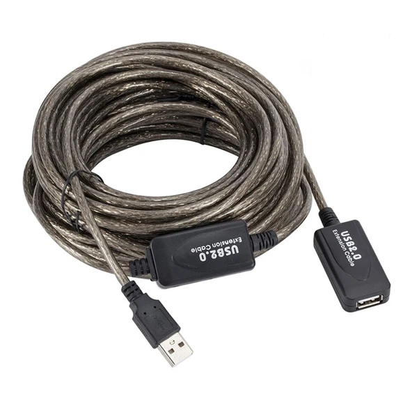 Usb 2.0 uzatma kablosu usb 2.0 güçlendirilmiş extension kablo 15m ürün görseli 1